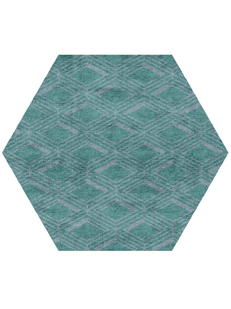 Crossword Modern Geometrics Hexagon Hand Tufted Bamboo Silk Custom Rug by Rug Artisan