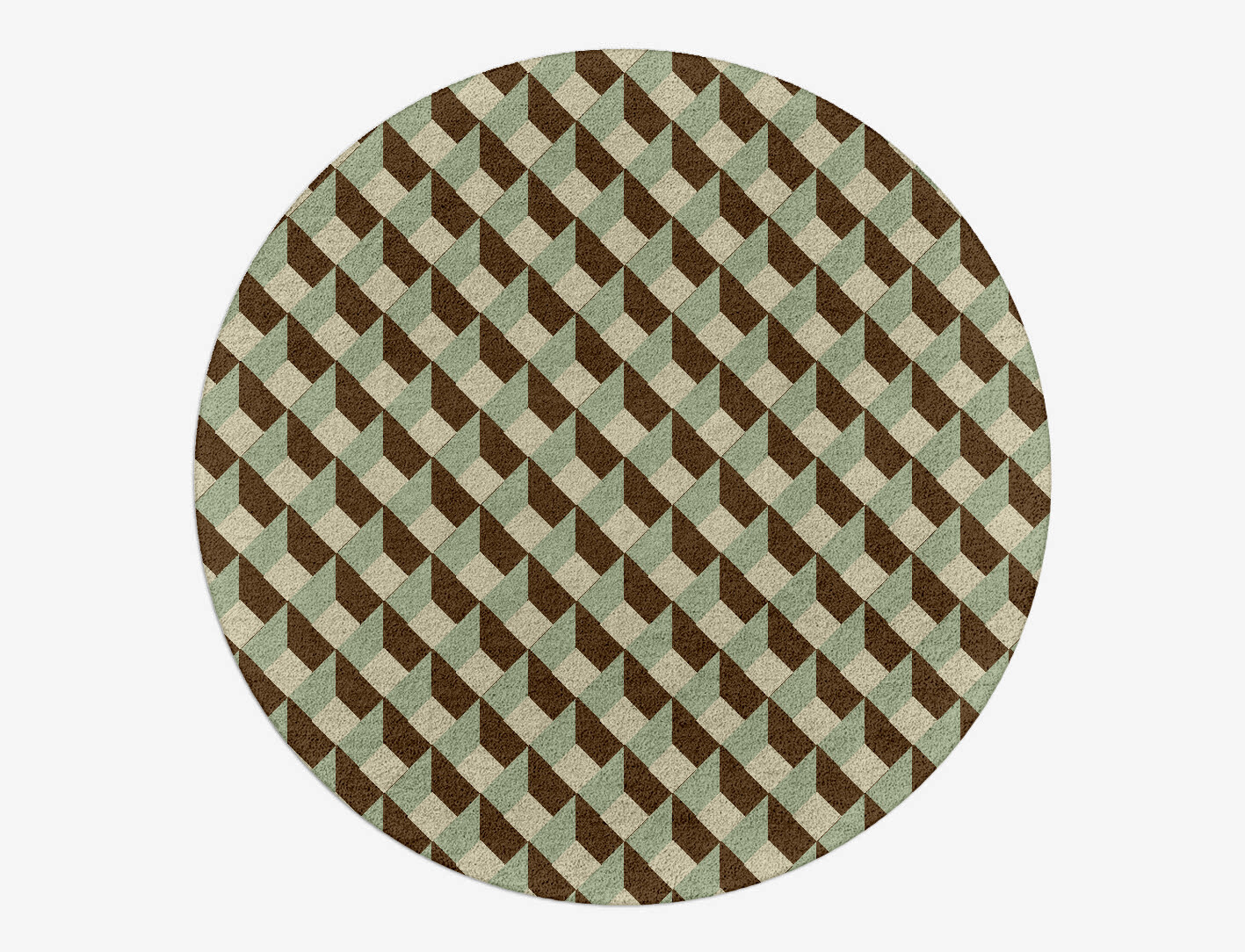 Cubbyholes Geometric Round Hand Tufted Pure Wool Custom Rug by Rug Artisan