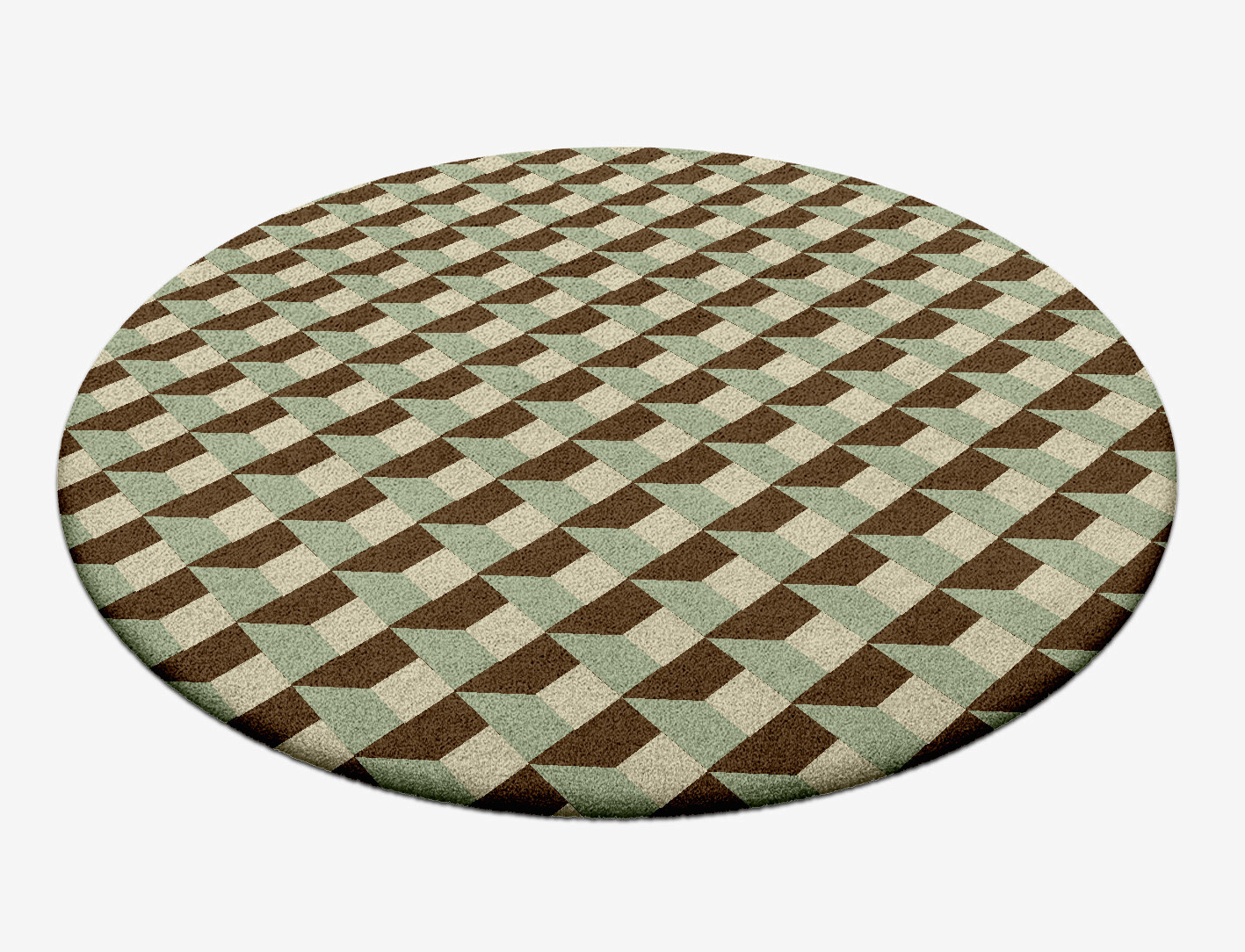 Cubbyholes Geometric Round Hand Tufted Pure Wool Custom Rug by Rug Artisan