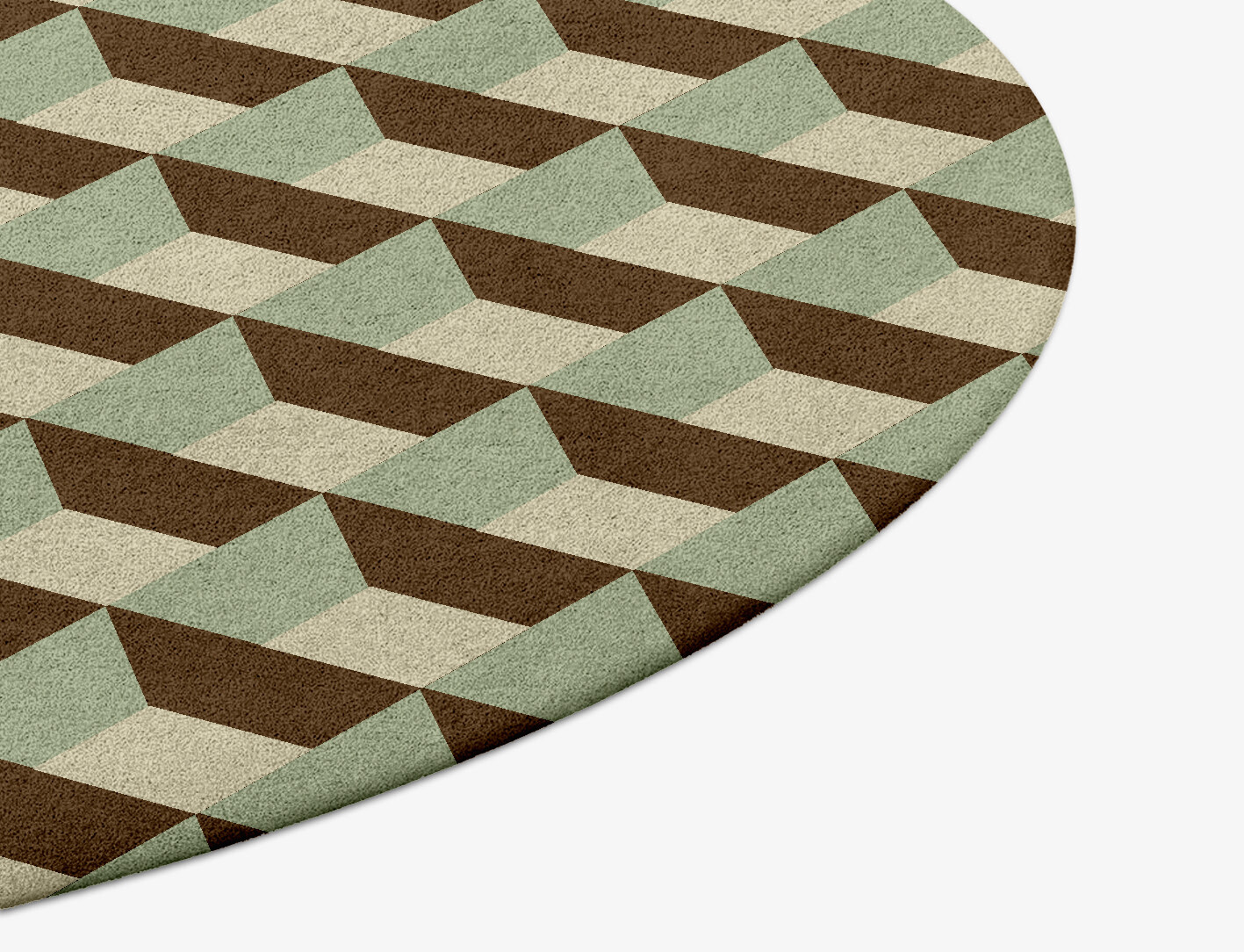 Cubbyholes Geometric Round Hand Tufted Pure Wool Custom Rug by Rug Artisan