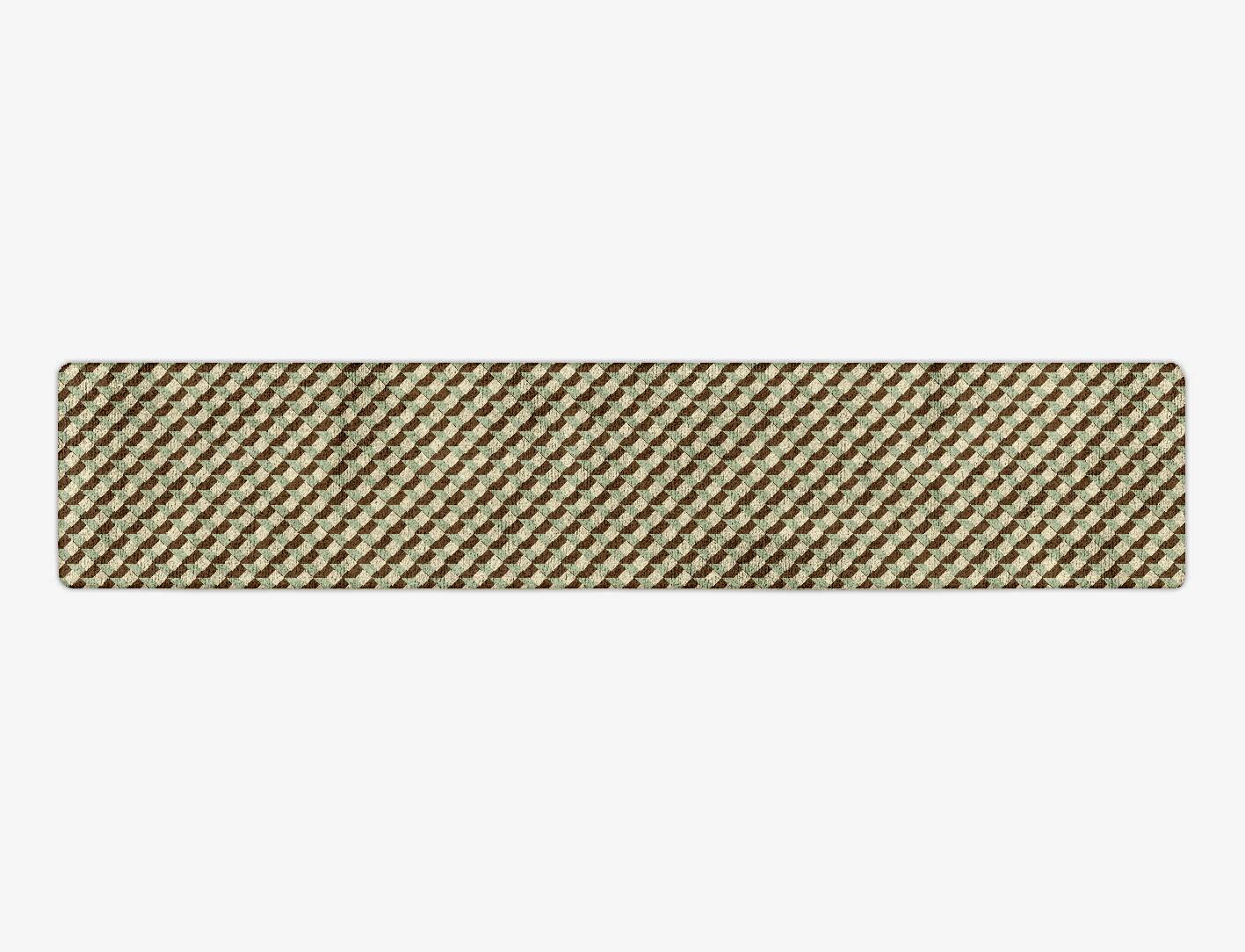 Cubbyholes Modern Geometrics Runner Hand Tufted Bamboo Silk Custom Rug by Rug Artisan
