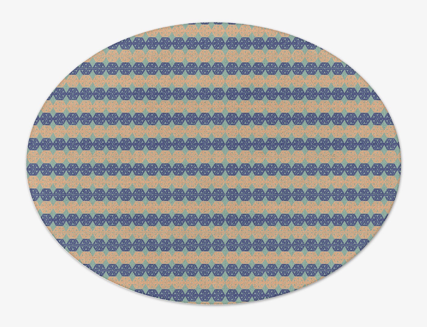 Cube Strings Geometric Oval Hand Tufted Pure Wool Custom Rug by Rug Artisan