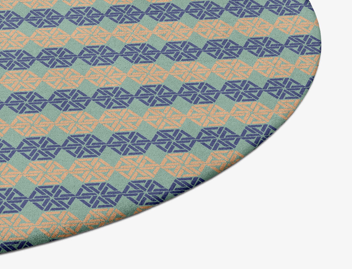 Cube Strings Geometric Oval Hand Tufted Pure Wool Custom Rug by Rug Artisan