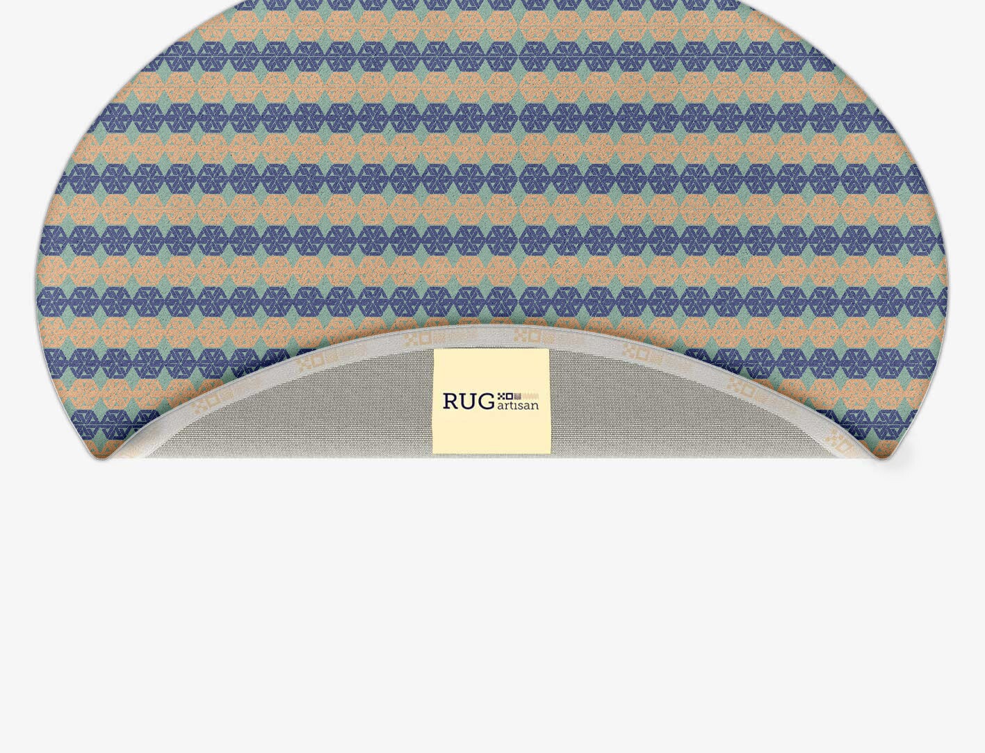 Cube Strings Geometric Oval Hand Tufted Pure Wool Custom Rug by Rug Artisan