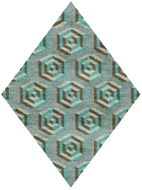 Cubicles Modern Geometrics Diamond Hand Knotted Bamboo Silk Custom Rug by Rug Artisan