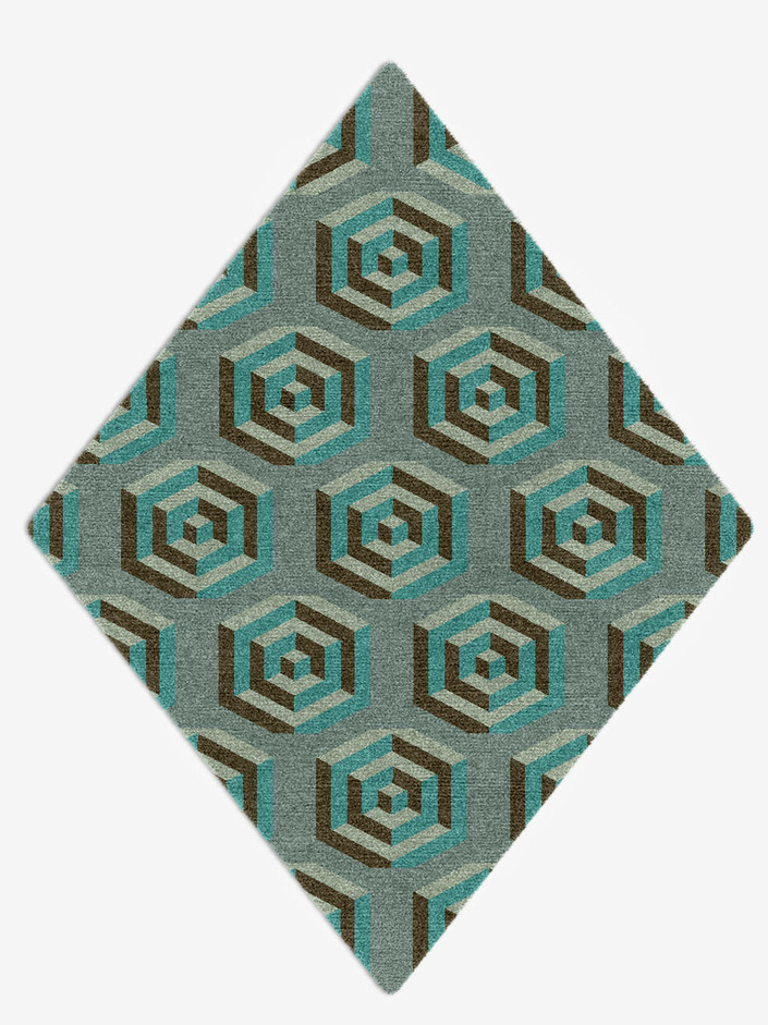 Cubicles Modern Geometrics Diamond Hand Knotted Tibetan Wool Custom Rug by Rug Artisan