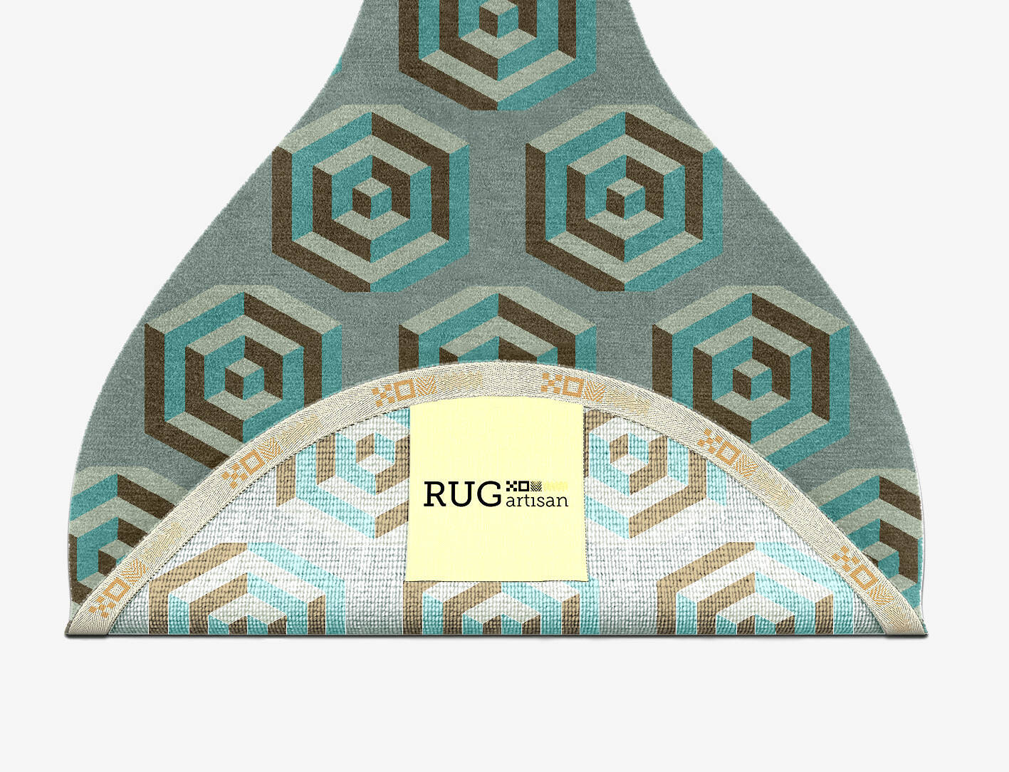 Cubicles Modern Geometrics Drop Hand Knotted Tibetan Wool Custom Rug by Rug Artisan