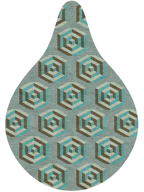 Cubicles Modern Geometrics Drop Hand Knotted Tibetan Wool Custom Rug by Rug Artisan