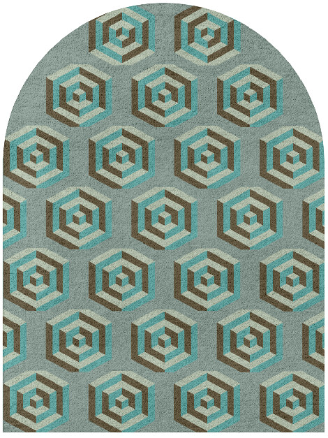 Cubicles Modern Geometrics Arch Hand Tufted Pure Wool Custom Rug by Rug Artisan