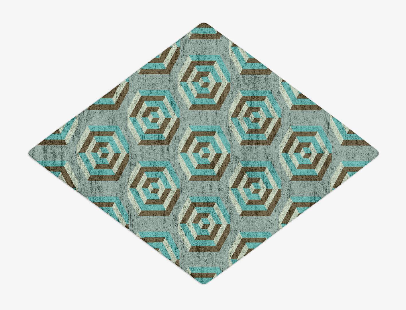 Cubicles Modern Geometrics Diamond Hand Tufted Bamboo Silk Custom Rug by Rug Artisan