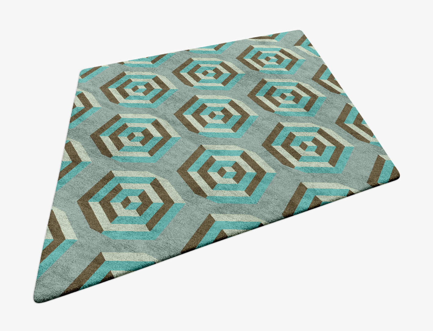 Cubicles Modern Geometrics Diamond Hand Tufted Bamboo Silk Custom Rug by Rug Artisan