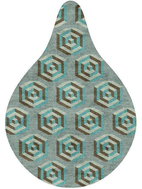 Cubicles Modern Geometrics Drop Hand Tufted Bamboo Silk Custom Rug by Rug Artisan