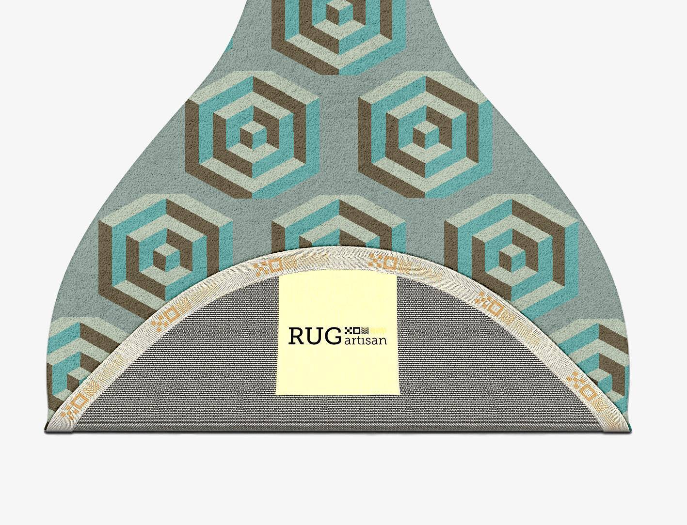 Cubicles Modern Geometrics Drop Hand Tufted Pure Wool Custom Rug by Rug Artisan