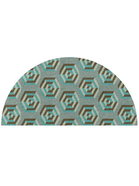 Cubicles Modern Geometrics Halfmoon Hand Tufted Pure Wool Custom Rug by Rug Artisan