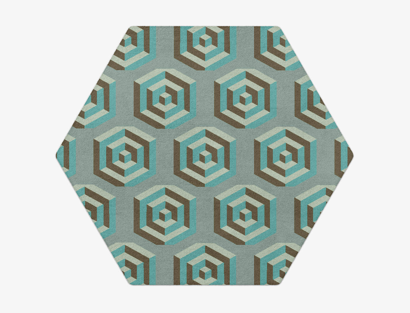 Cubicles Modern Geometrics Hexagon Hand Tufted Pure Wool Custom Rug by Rug Artisan