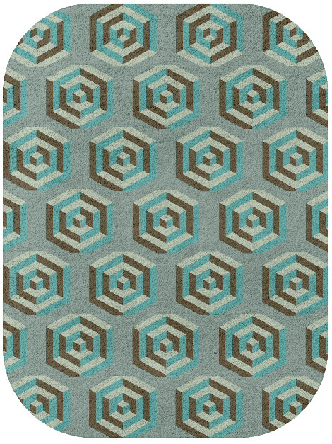 Cubicles Modern Geometrics Oblong Hand Tufted Pure Wool Custom Rug by Rug Artisan