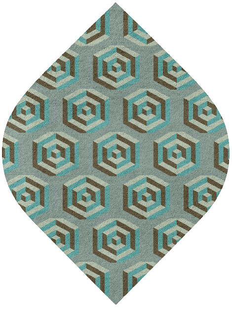 Cubicles Modern Geometrics Ogee Hand Tufted Pure Wool Custom Rug by Rug Artisan
