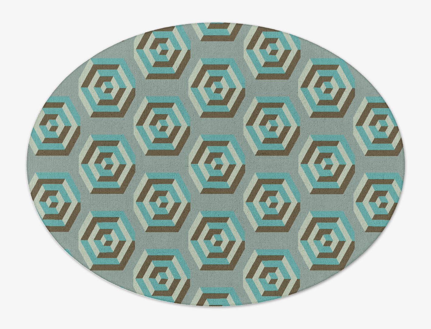 Cubicles Geometric Oval Hand Tufted Pure Wool Custom Rug by Rug Artisan