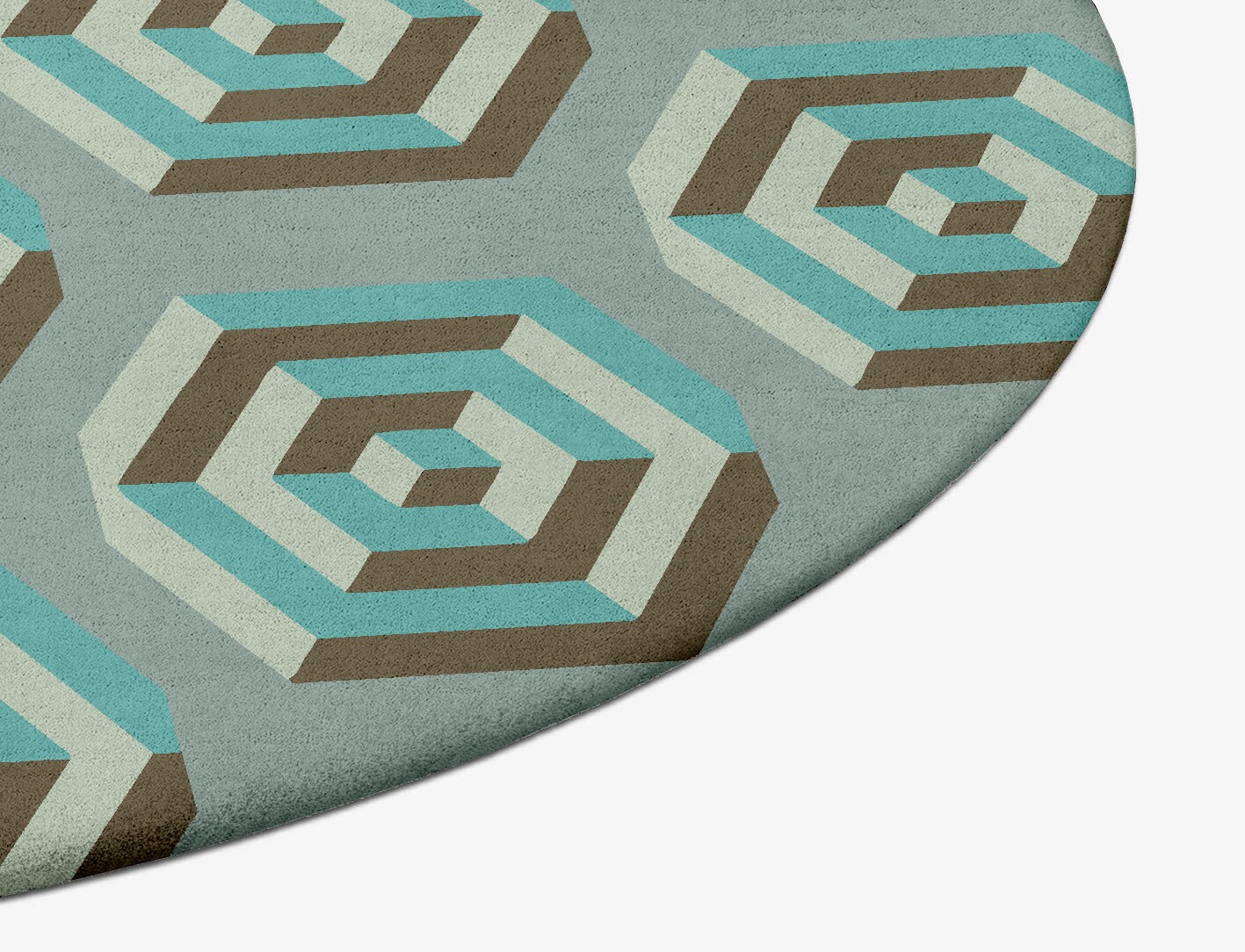 Cubicles Geometric Oval Hand Tufted Pure Wool Custom Rug by Rug Artisan