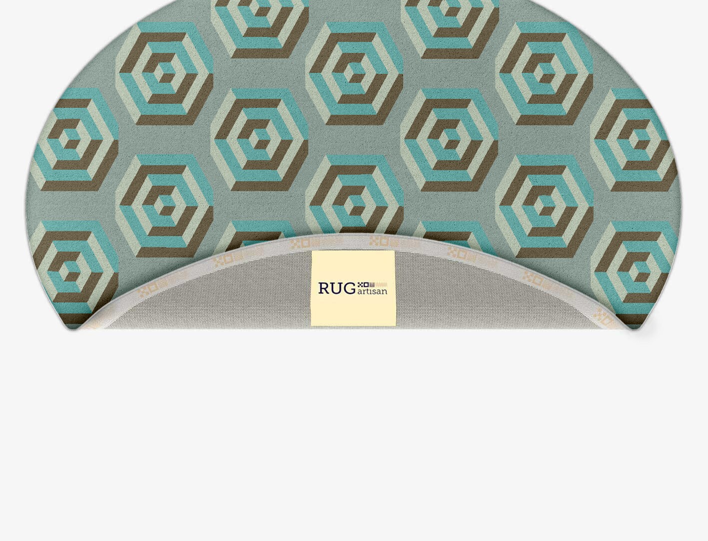 Cubicles Geometric Oval Hand Tufted Pure Wool Custom Rug by Rug Artisan