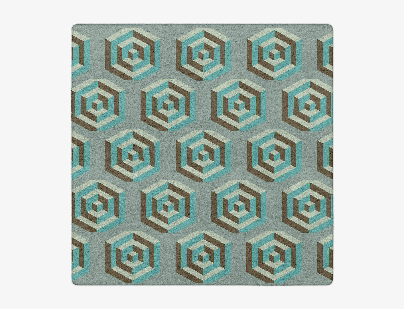 Cubicles Modern Geometrics Square Hand Tufted Pure Wool Custom Rug by Rug Artisan