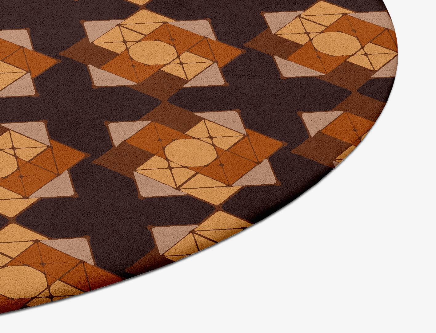 Cuboids Modern Geometrics Oval Hand Tufted Pure Wool Custom Rug by Rug Artisan