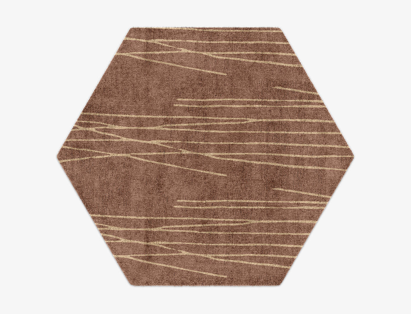 Cue Minimalist Hexagon Hand Knotted Bamboo Silk Custom Rug by Rug Artisan