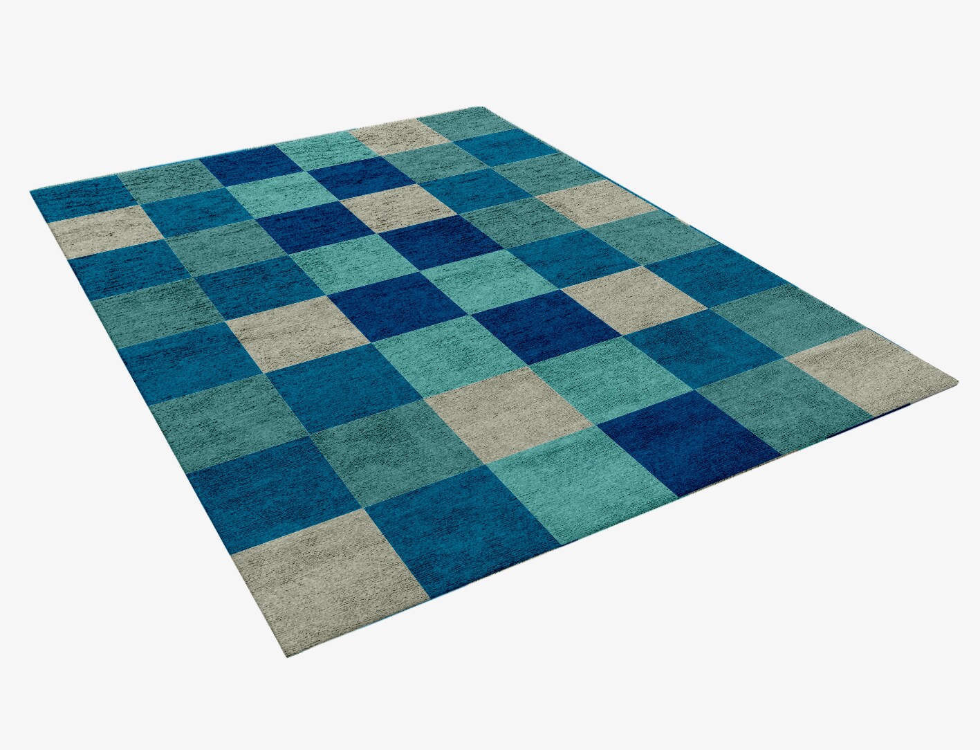 Curacao Geometric Rectangle Hand Knotted Bamboo Silk Custom Rug by Rug Artisan