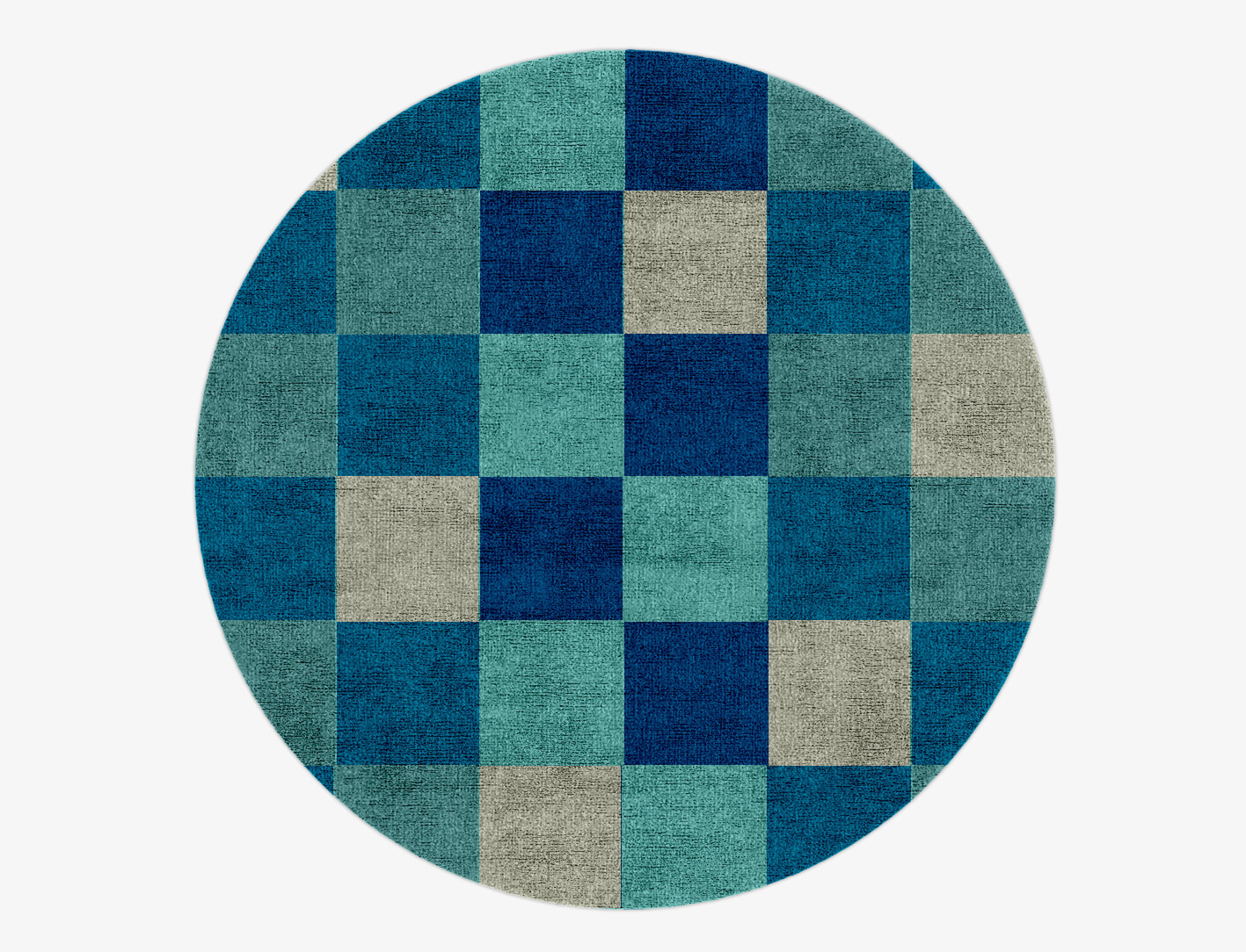 Curacao Geometric Round Hand Knotted Bamboo Silk Custom Rug by Rug Artisan