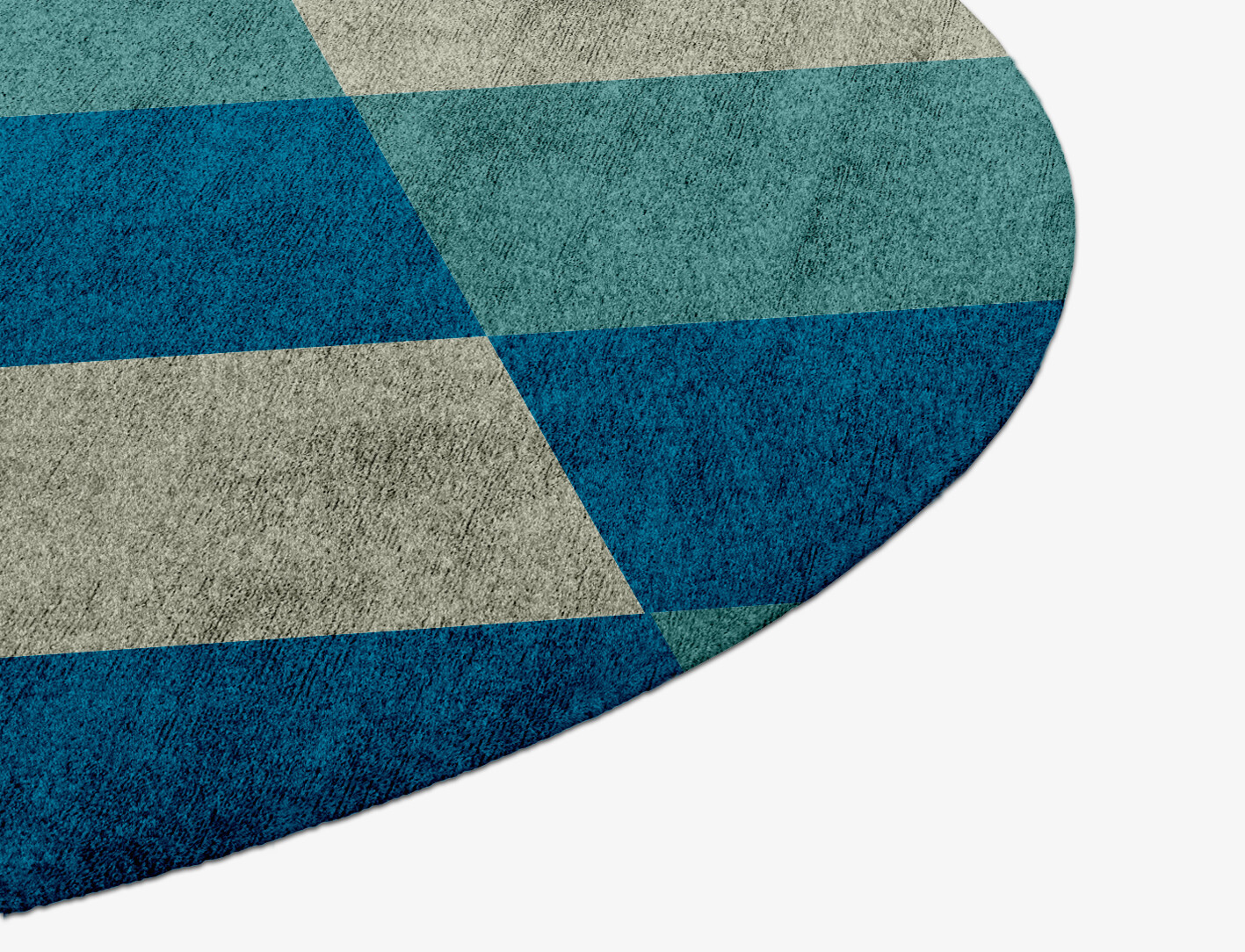 Curacao Geometric Round Hand Knotted Bamboo Silk Custom Rug by Rug Artisan