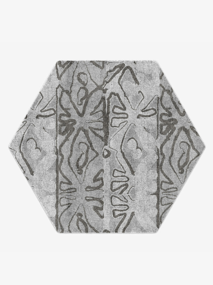 Curio Batik Hexagon Hand Knotted Bamboo Silk Custom Rug by Rug Artisan