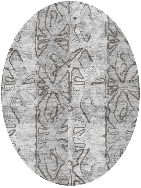 Curio Batik Oval Hand Knotted Bamboo Silk Custom Rug by Rug Artisan