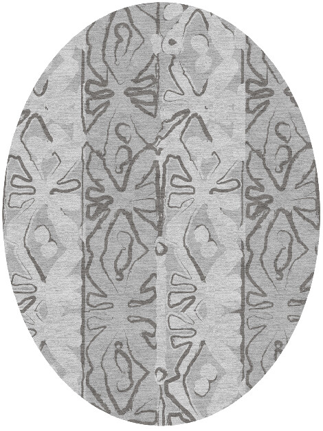 Curio Batik Oval Hand Knotted Tibetan Wool Custom Rug by Rug Artisan