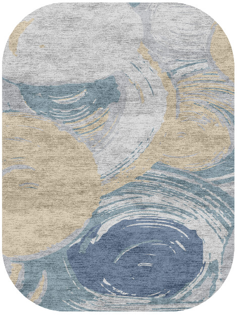 Curl Cerulean Oblong Hand Knotted Bamboo Silk Custom Rug by Rug Artisan