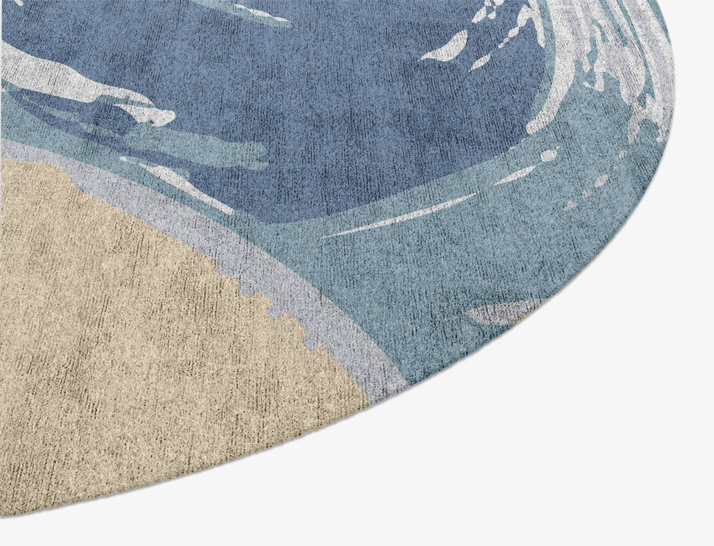 Curl Cerulean Oval Hand Knotted Bamboo Silk Custom Rug by Rug Artisan