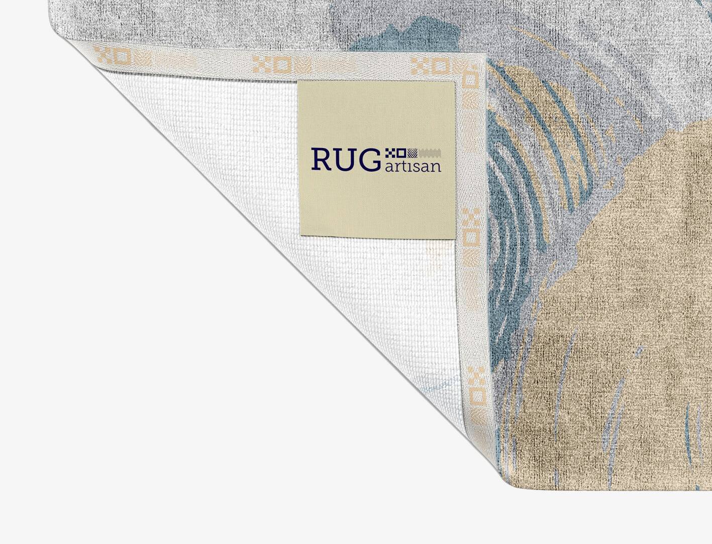 Curl Cerulean Rectangle Hand Knotted Bamboo Silk Custom Rug by Rug Artisan