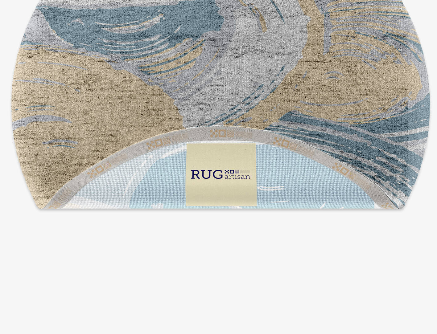Curl Cerulean Round Hand Knotted Bamboo Silk Custom Rug by Rug Artisan