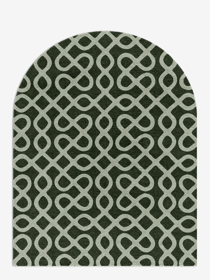 Cursive Modern Geometrics Arch Hand Knotted Tibetan Wool Custom Rug by Rug Artisan