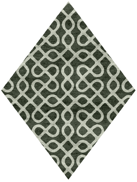 Cursive Modern Geometrics Diamond Hand Knotted Bamboo Silk Custom Rug by Rug Artisan