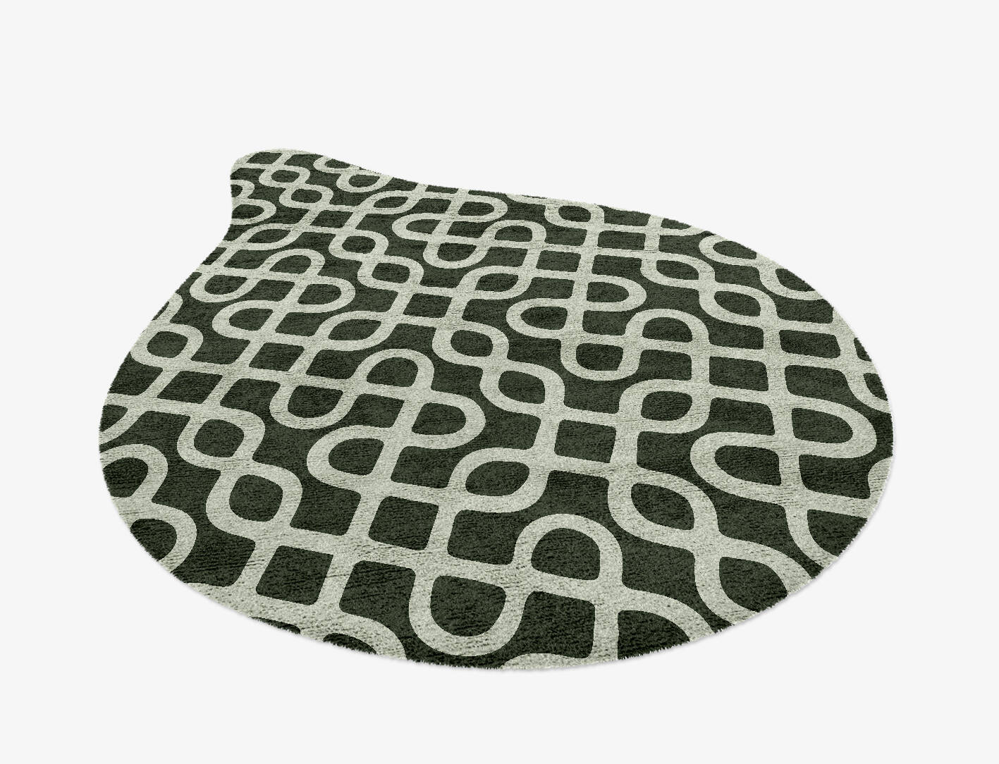 Cursive Modern Geometrics Drop Hand Knotted Bamboo Silk Custom Rug by Rug Artisan