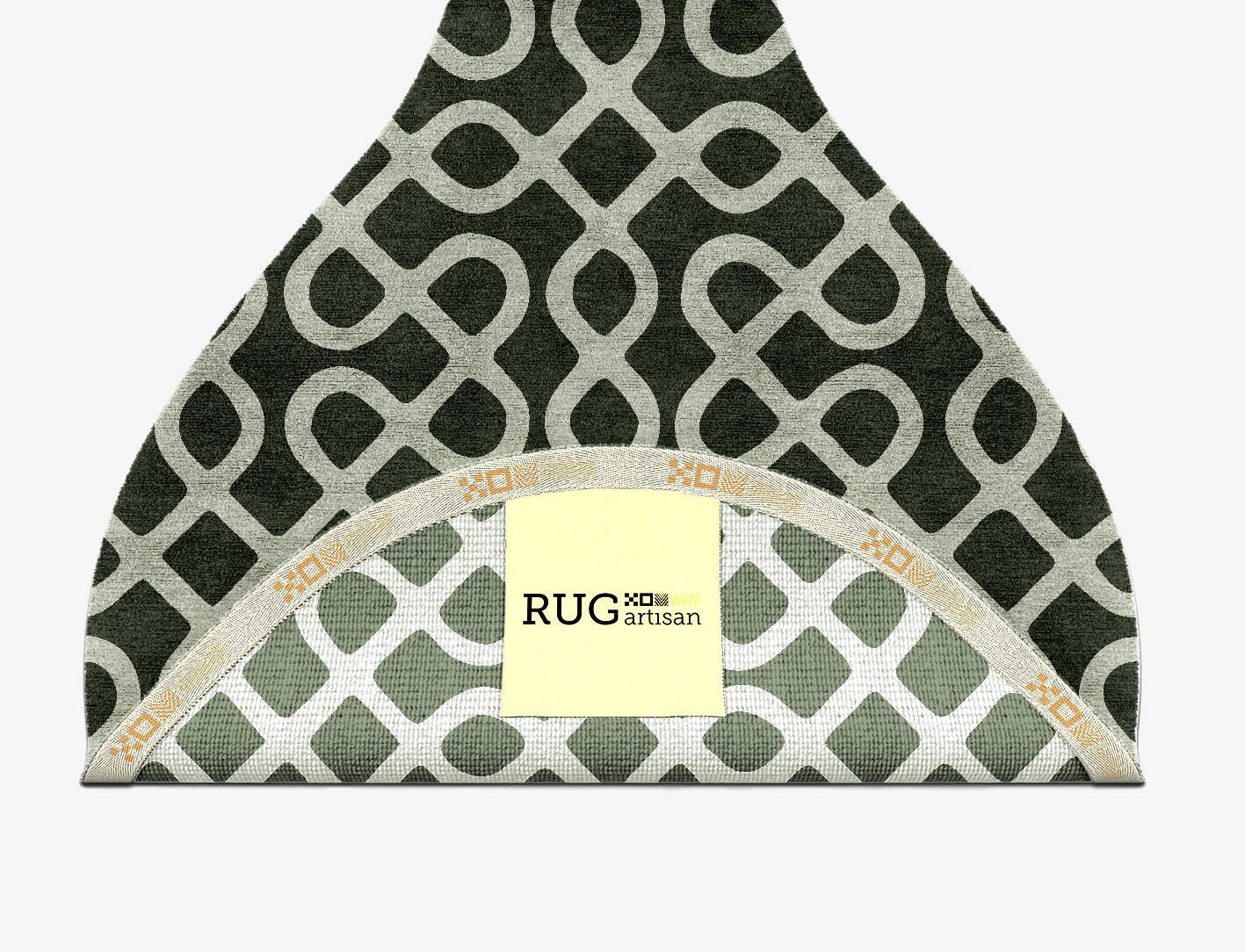 Cursive Modern Geometrics Drop Hand Knotted Bamboo Silk Custom Rug by Rug Artisan