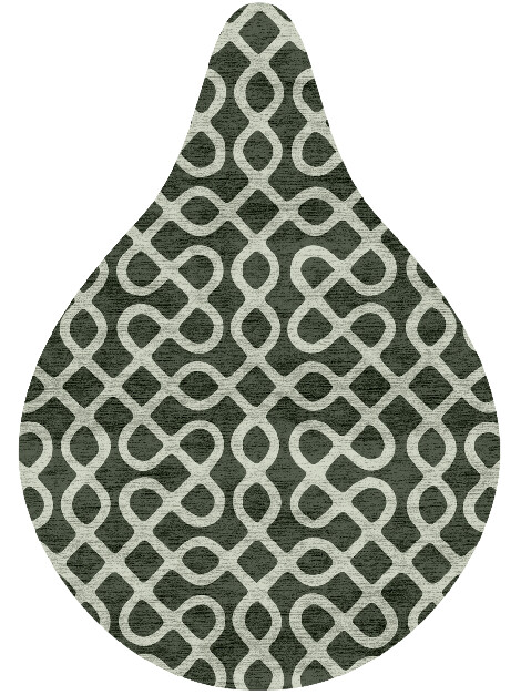 Cursive Modern Geometrics Drop Hand Knotted Bamboo Silk Custom Rug by Rug Artisan