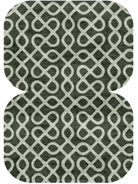Cursive Modern Geometrics Eight Hand Knotted Bamboo Silk Custom Rug by Rug Artisan