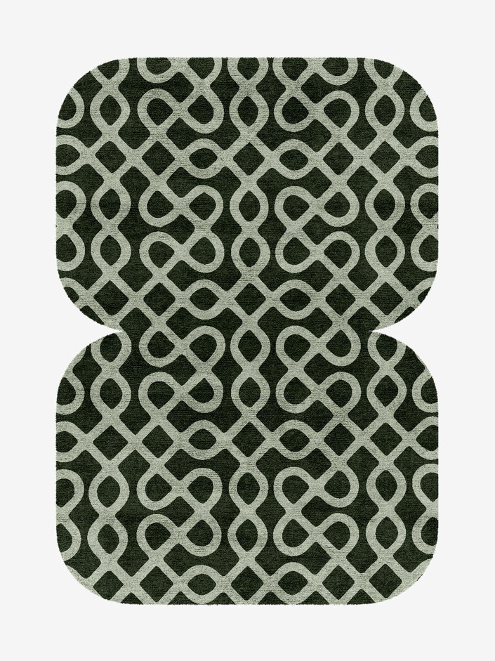 Cursive Modern Geometrics Eight Hand Knotted Bamboo Silk Custom Rug by Rug Artisan