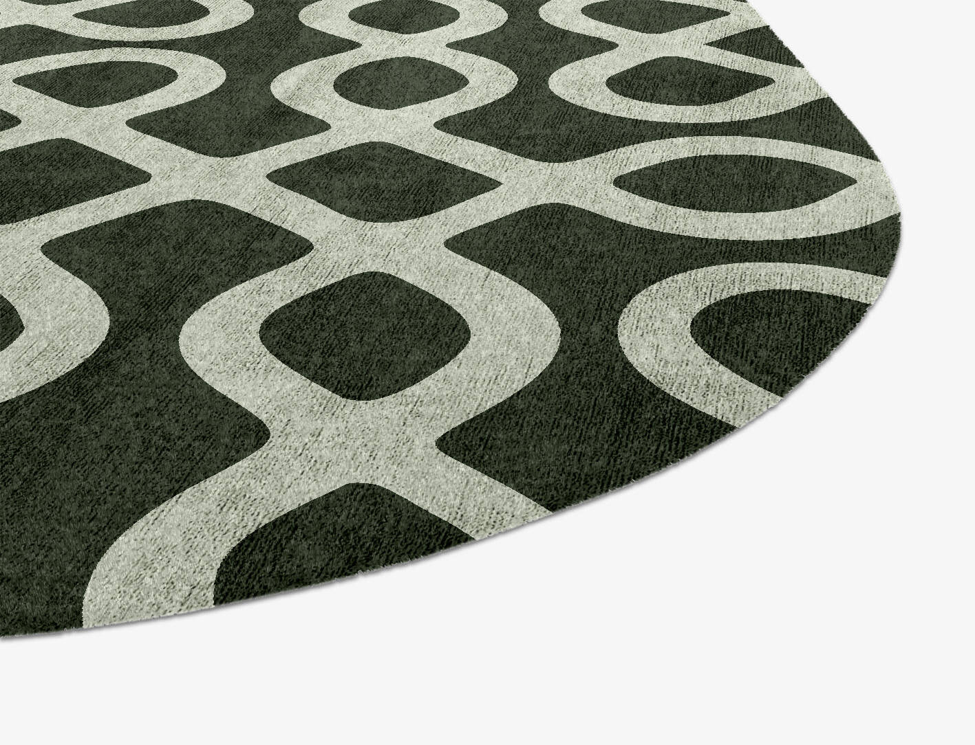 Cursive Modern Geometrics Oblong Hand Knotted Bamboo Silk Custom Rug by Rug Artisan