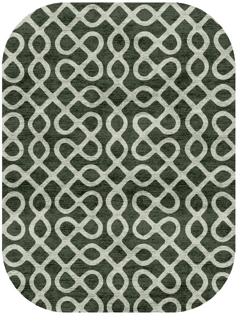 Cursive Modern Geometrics Oblong Hand Knotted Bamboo Silk Custom Rug by Rug Artisan