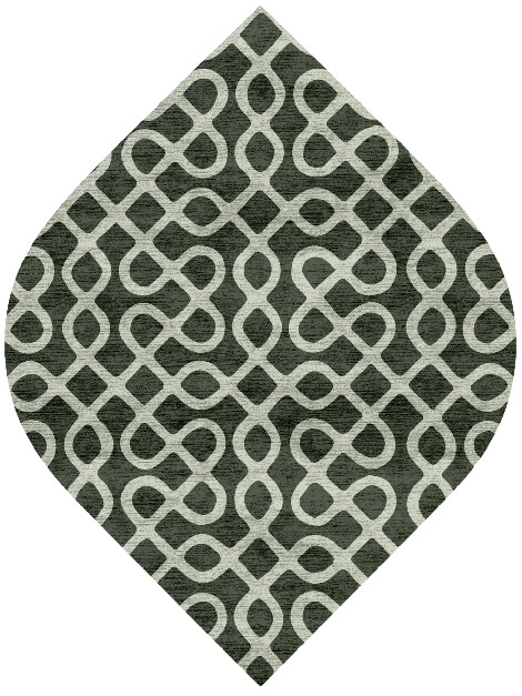 Cursive Modern Geometrics Ogee Hand Knotted Bamboo Silk Custom Rug by Rug Artisan