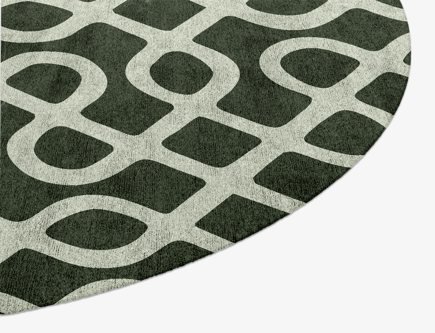Cursive Geometric Oval Hand Knotted Bamboo Silk Custom Rug by Rug Artisan