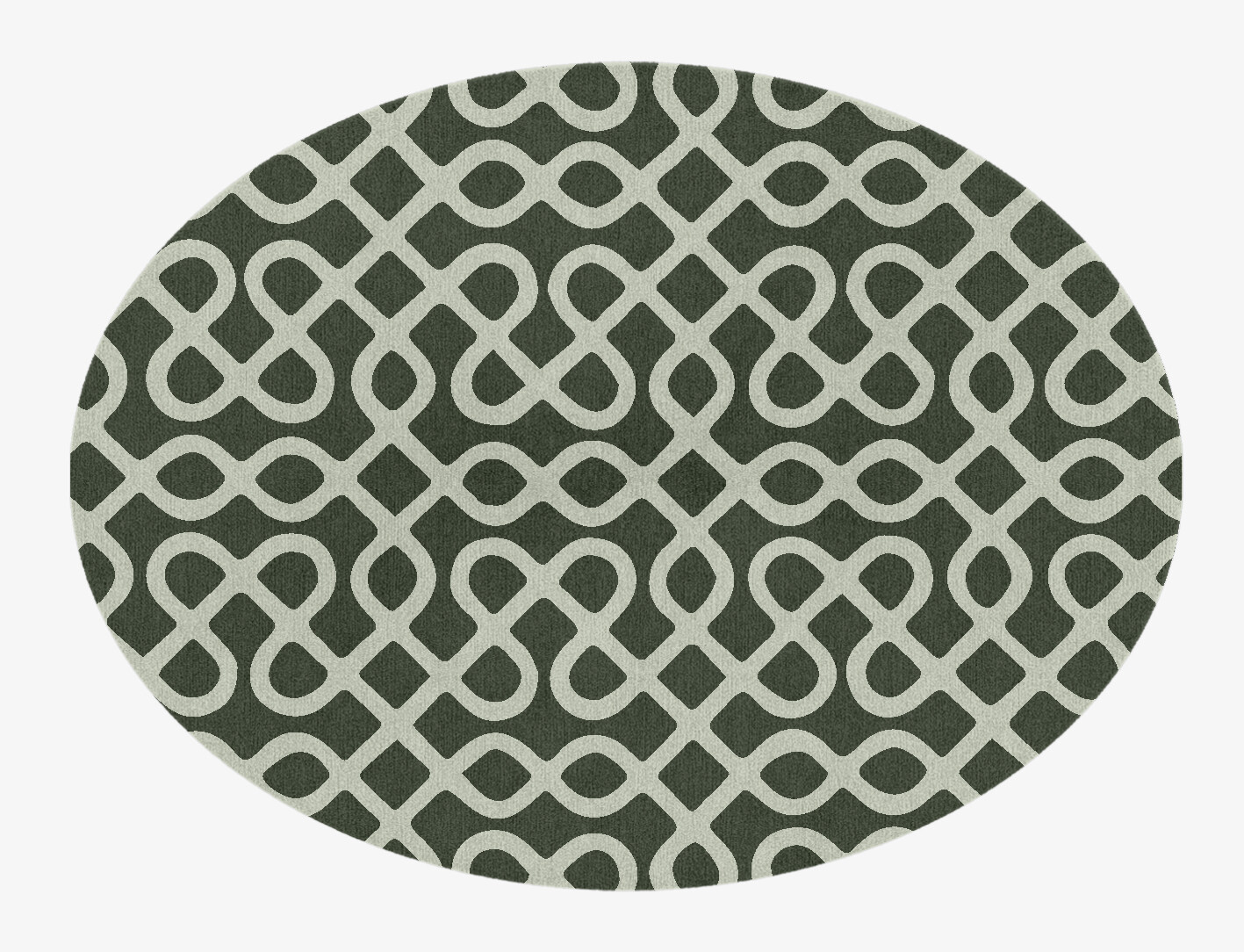 Cursive Geometric Oval Hand Knotted Tibetan Wool Custom Rug by Rug Artisan