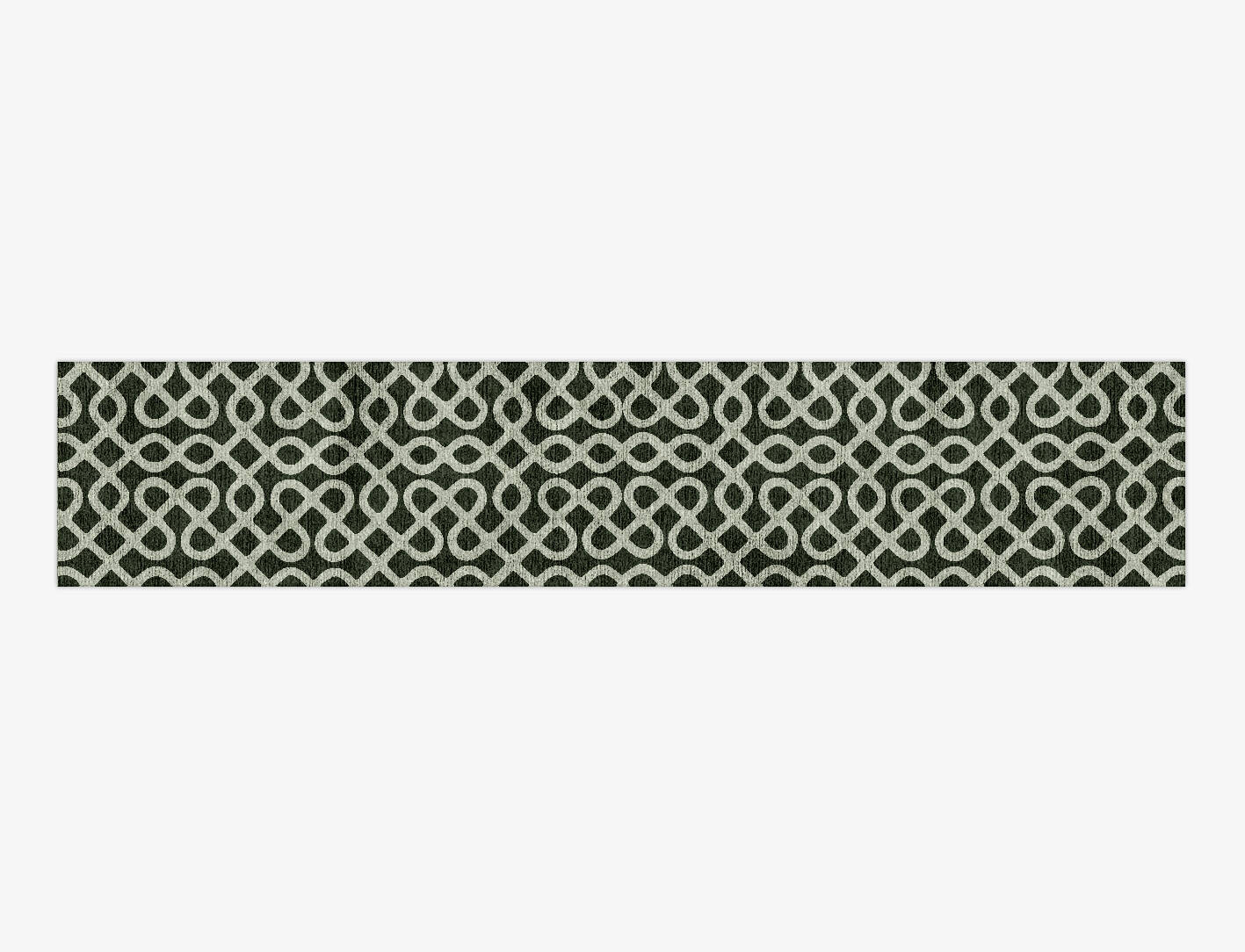 Cursive Modern Geometrics Runner Hand Knotted Bamboo Silk Custom Rug by Rug Artisan